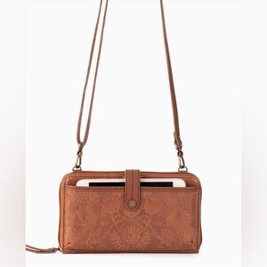 NWT The Sak Crossbody-Leather Embossed carries phone